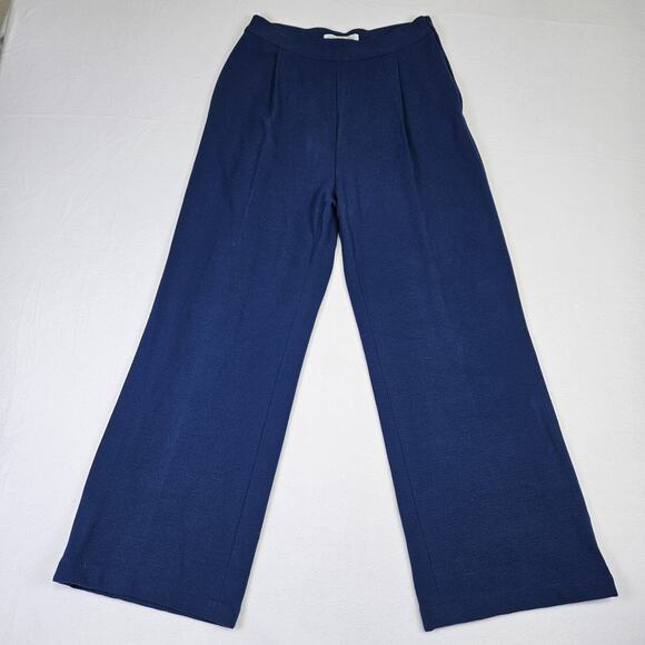 Harris Wharf London Womens Trouser Wide Leg Italian 42 Pleated Pant Luxury US M - Picture 1 of 15